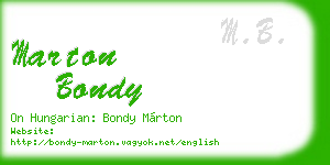 marton bondy business card